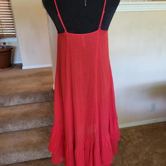 Free People Red Spaghetti Strap Dress - Size XS - Picture 4 of 9